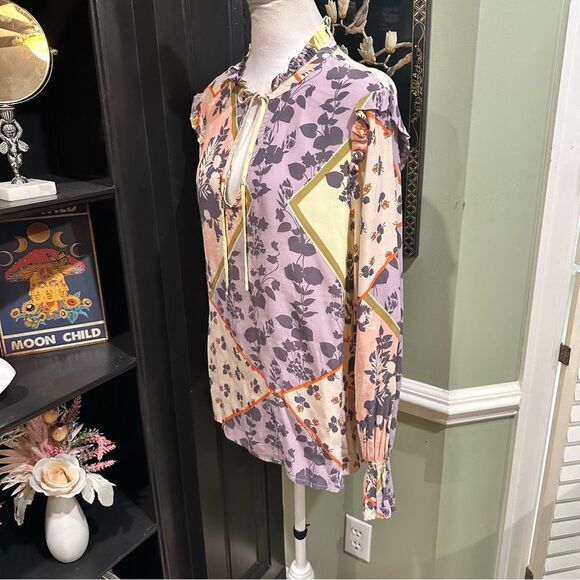 Sanctuary Floral Patchwork Boho Blouse - Size M - Picture 9 of 11